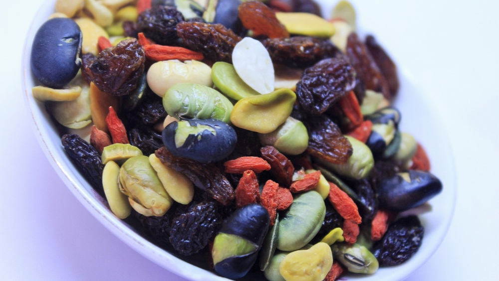 Vegetable salad in metal bowl