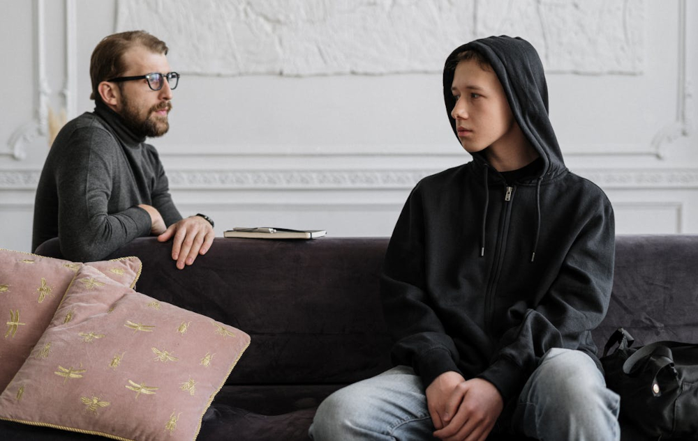 Teenage boy in therapy