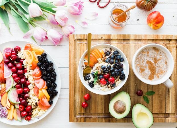 How To Eat a Balanced Diet? image of fresh fruits, bowls and cup 